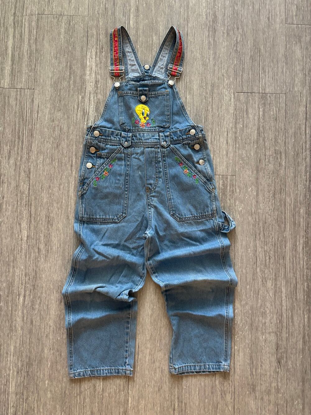 Vintage Kids Looney Tunes Tweety Bird Overalls